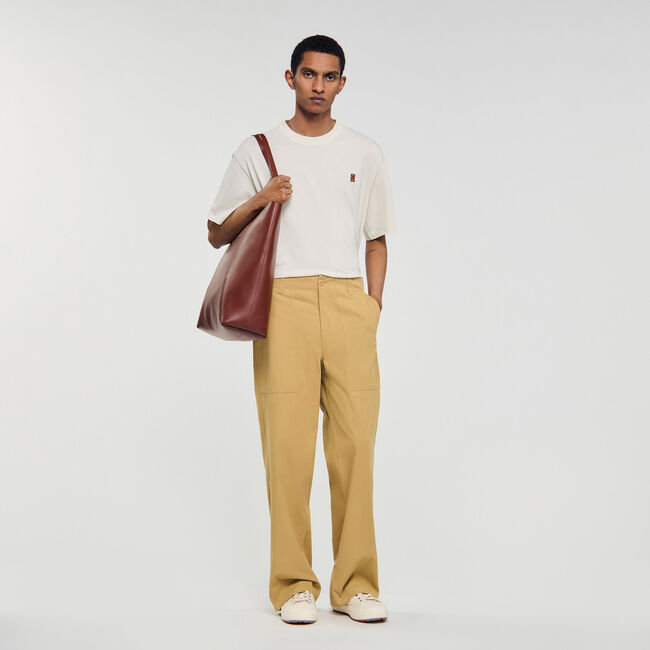 Pantalon large en coton
