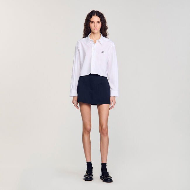 Chemise courte en popeline