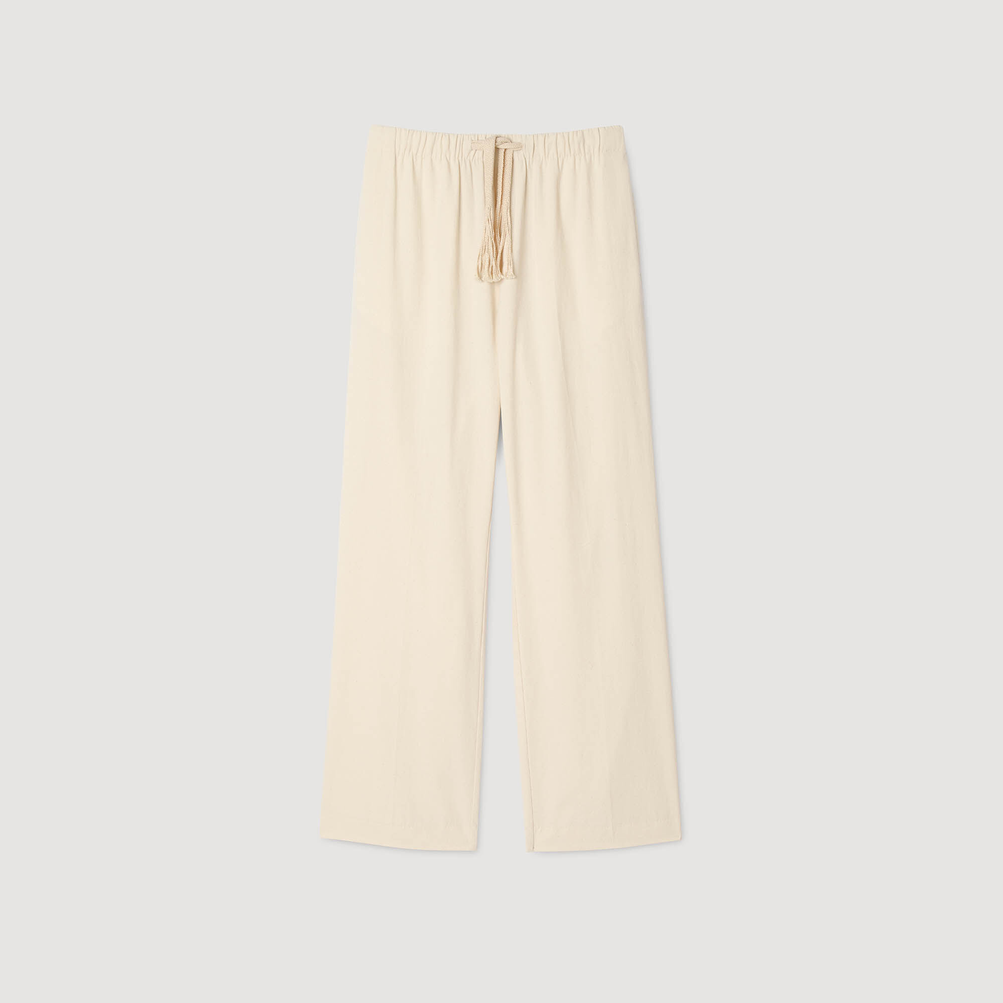 Pantalon large en coton élastiqué
