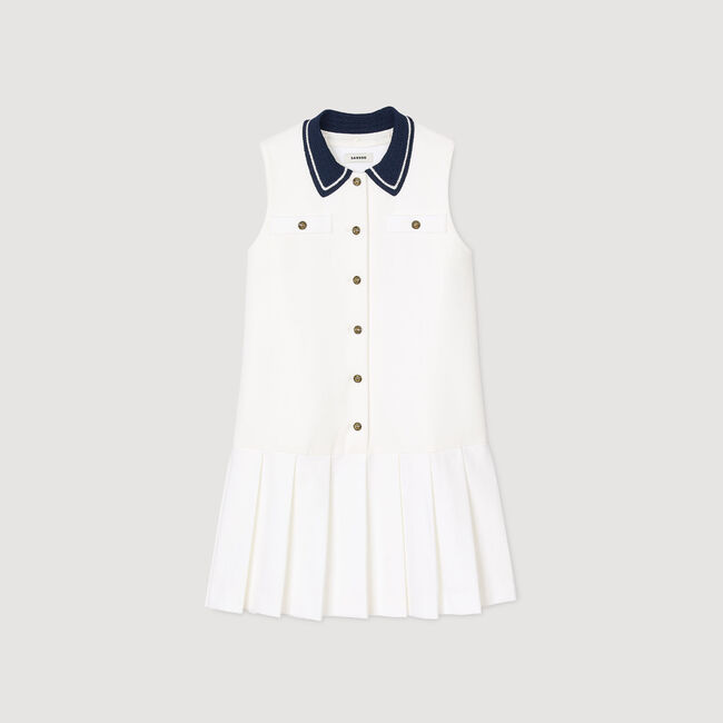 Robe courte à col contrasté