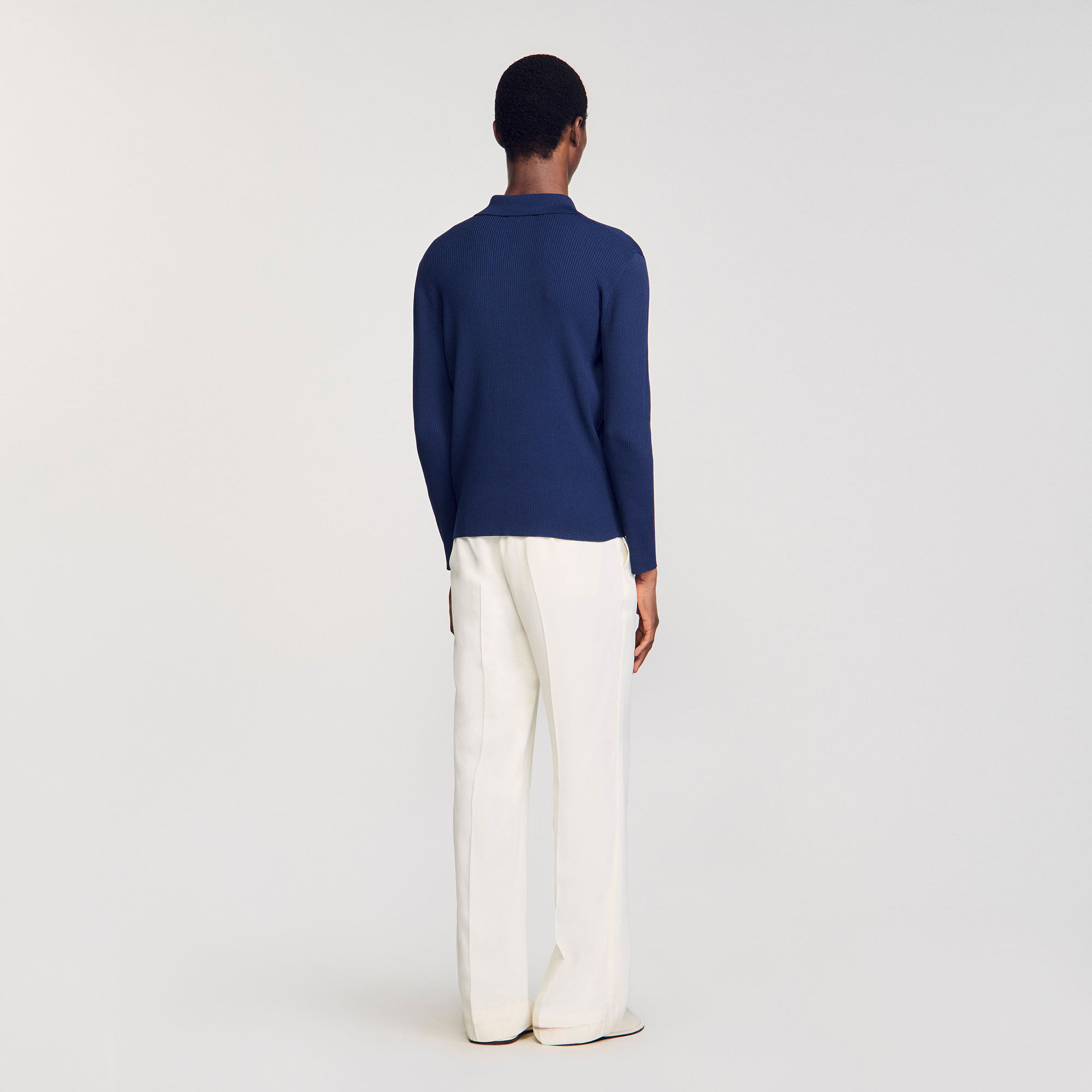 Polo en maille côtelée