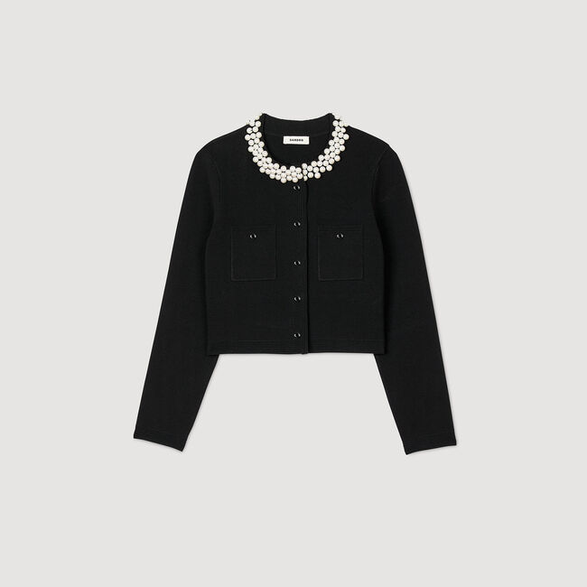 Cardigan à col perlé 
