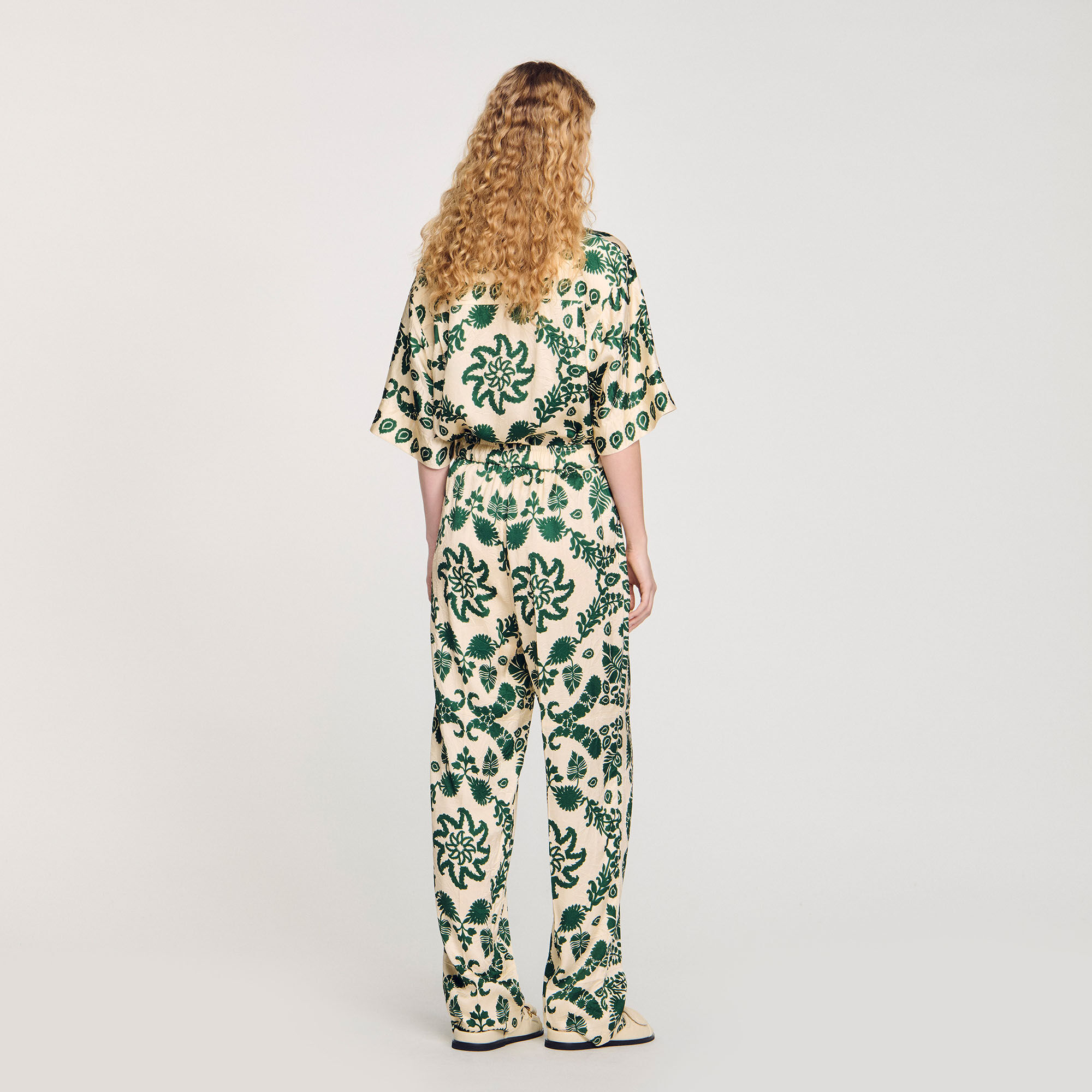 Pantalon à imprimé fleuri