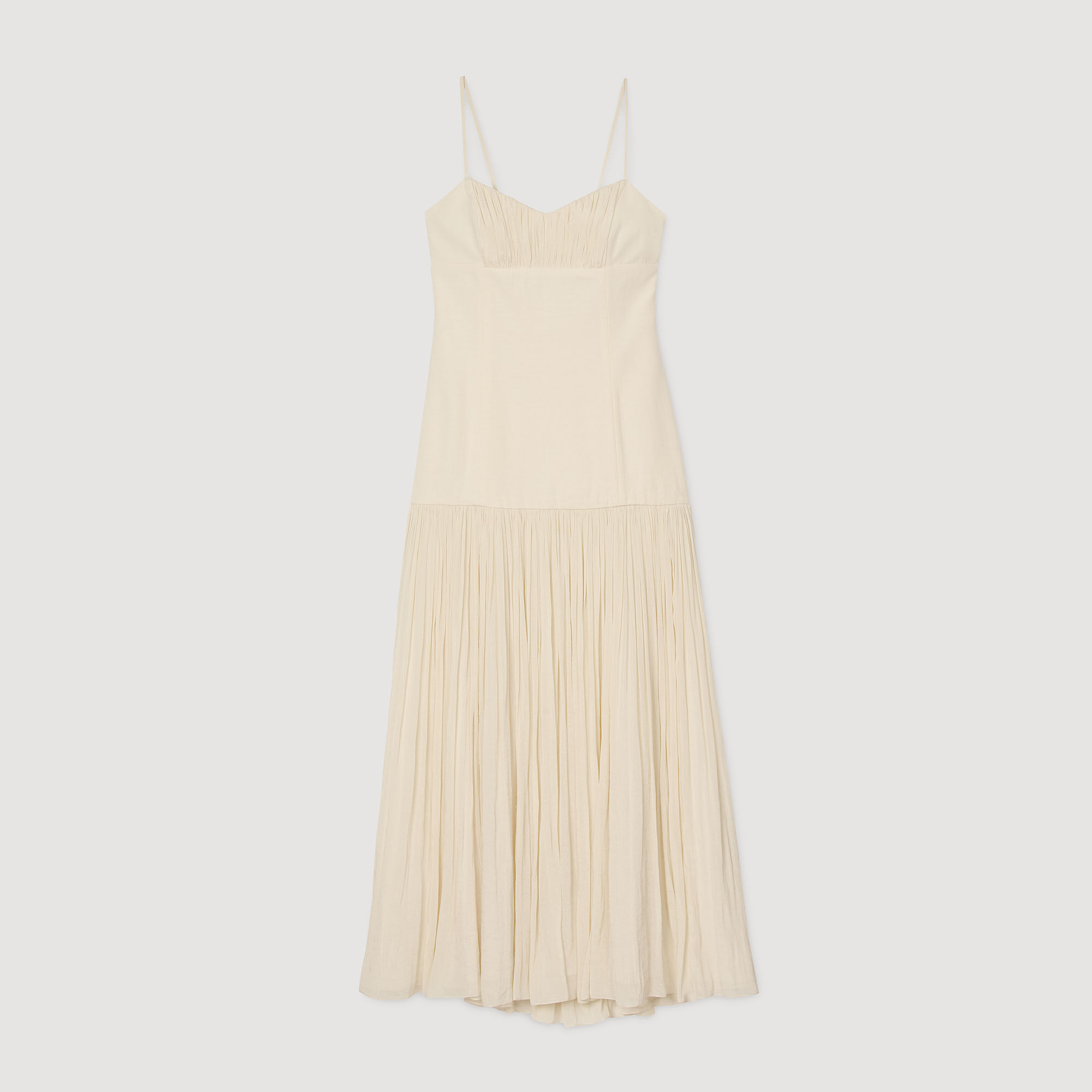 Robe longue plissée