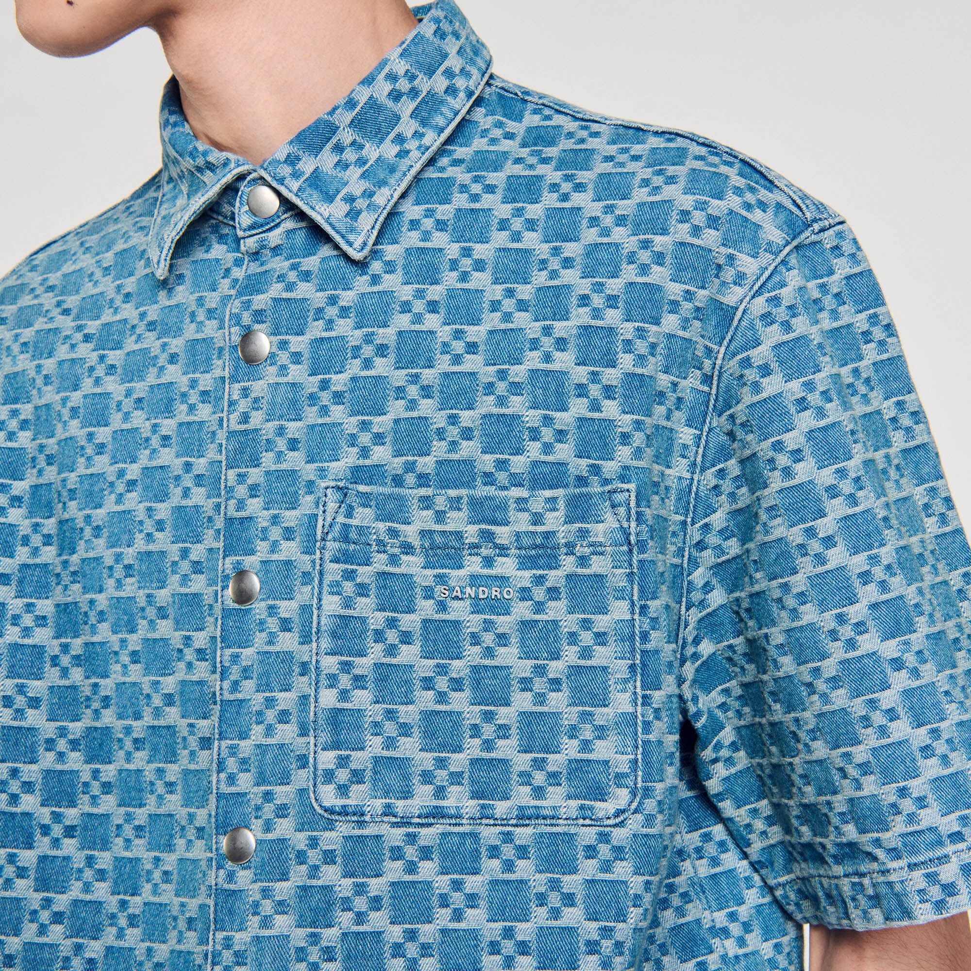 Chemise en denim square cross