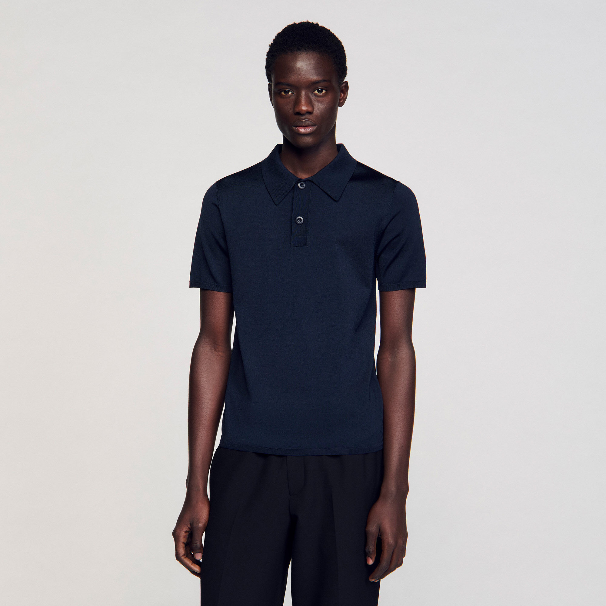 Polo en maille à manches courtes