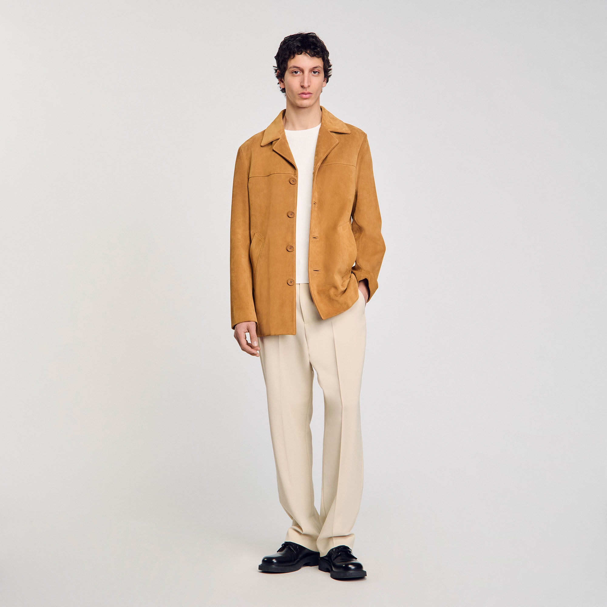 Veste en croute de cuir