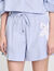 Short à rayures et détail fleur