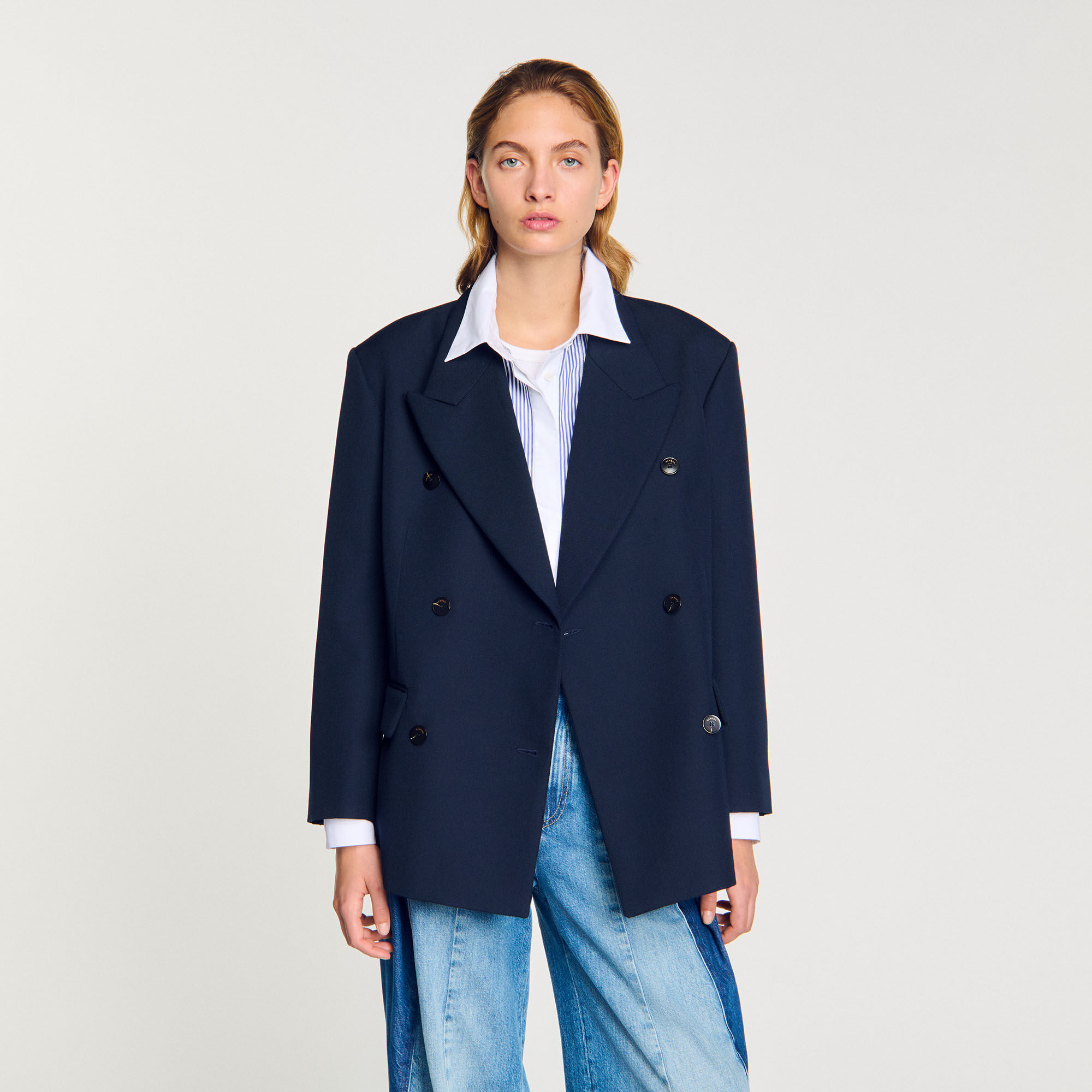 Veste de costume en laine mélangée