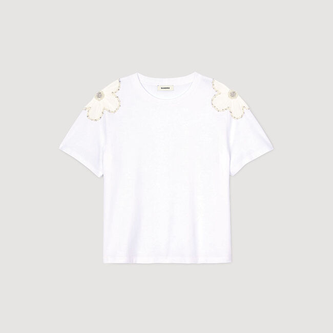 T-shirt à fleurs brodées