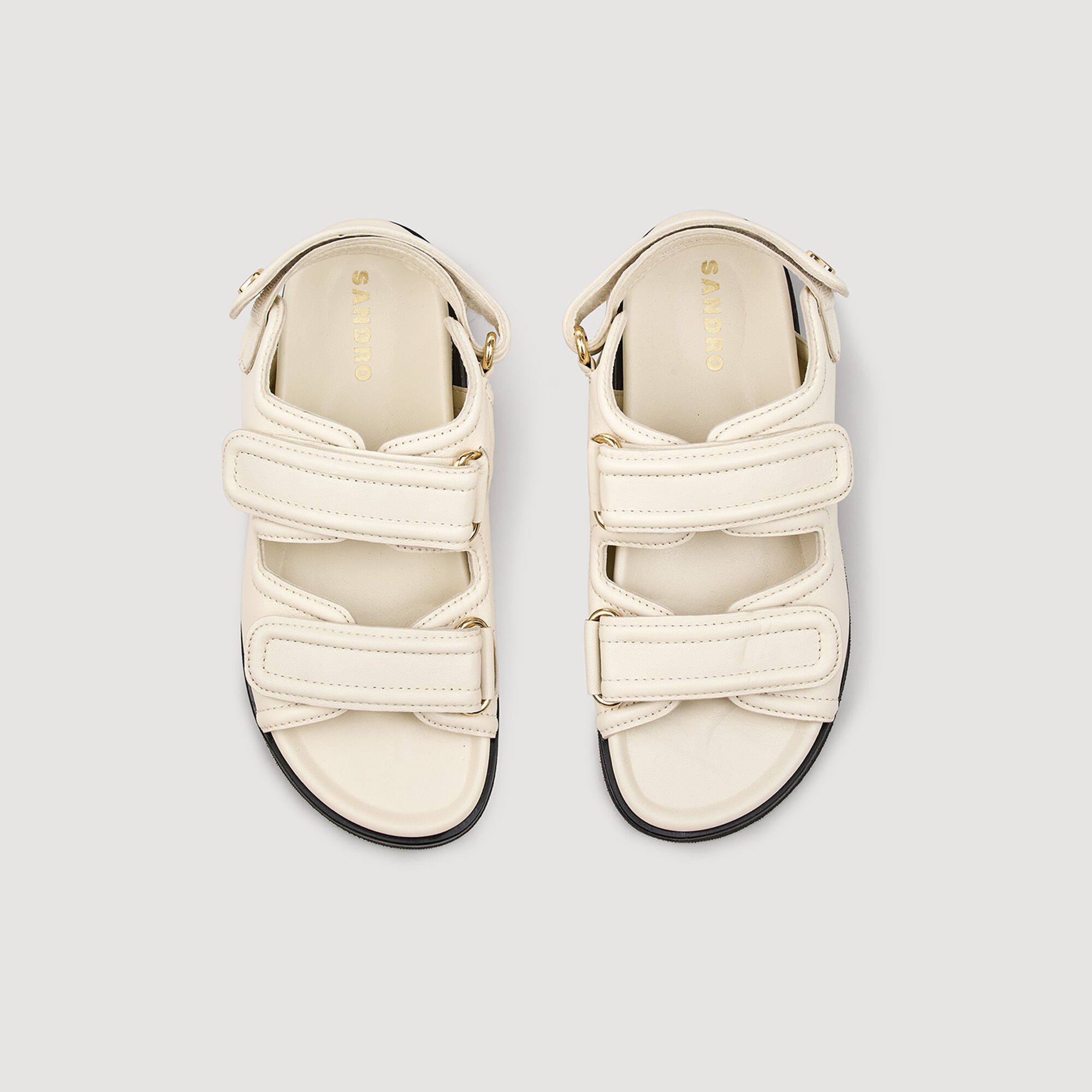Sandales en cuir d'agneau lisse
