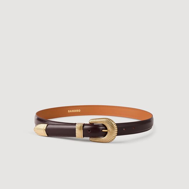 Ceinture cuir boucle dorée