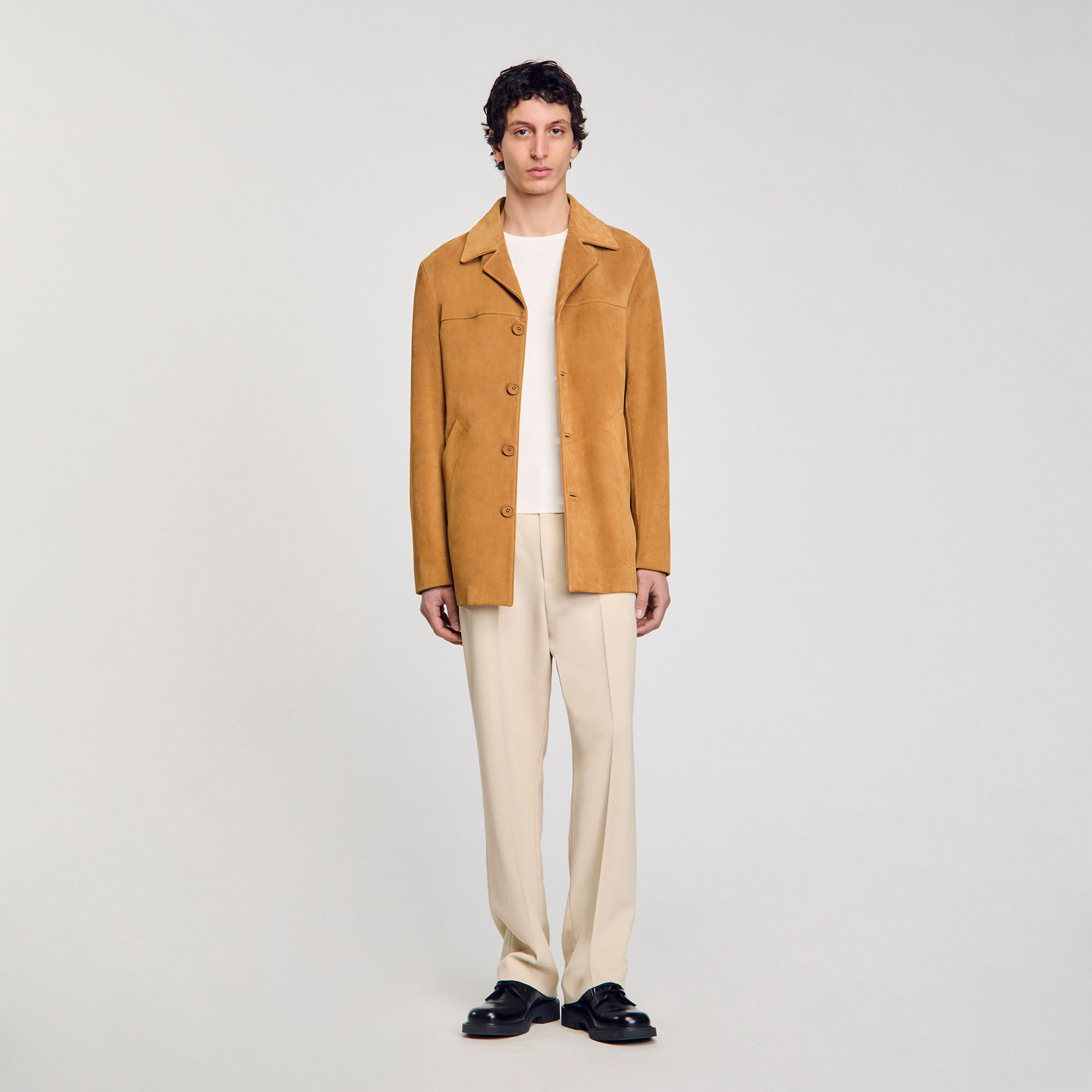 Veste en croute de cuir