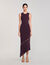 Robe longue frangée et perlée