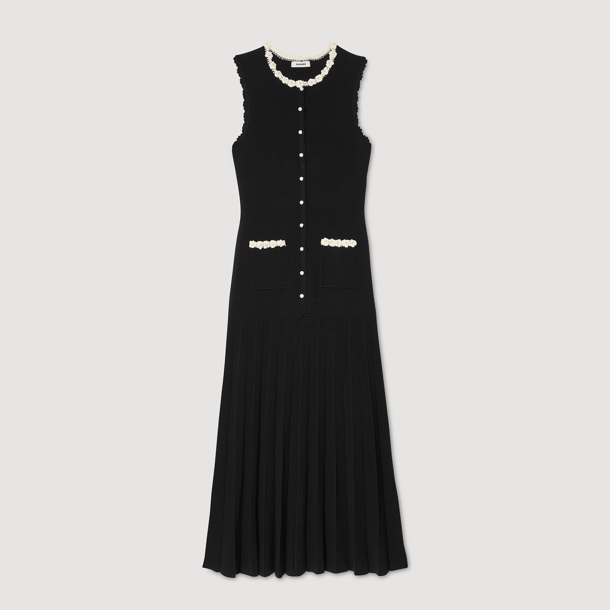 Robe longue à détails crochetés