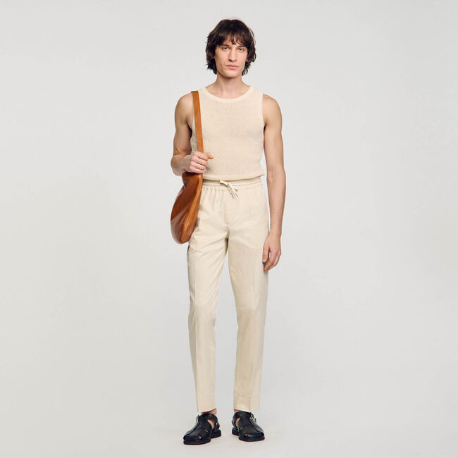 Pantalon droit élastiqué
