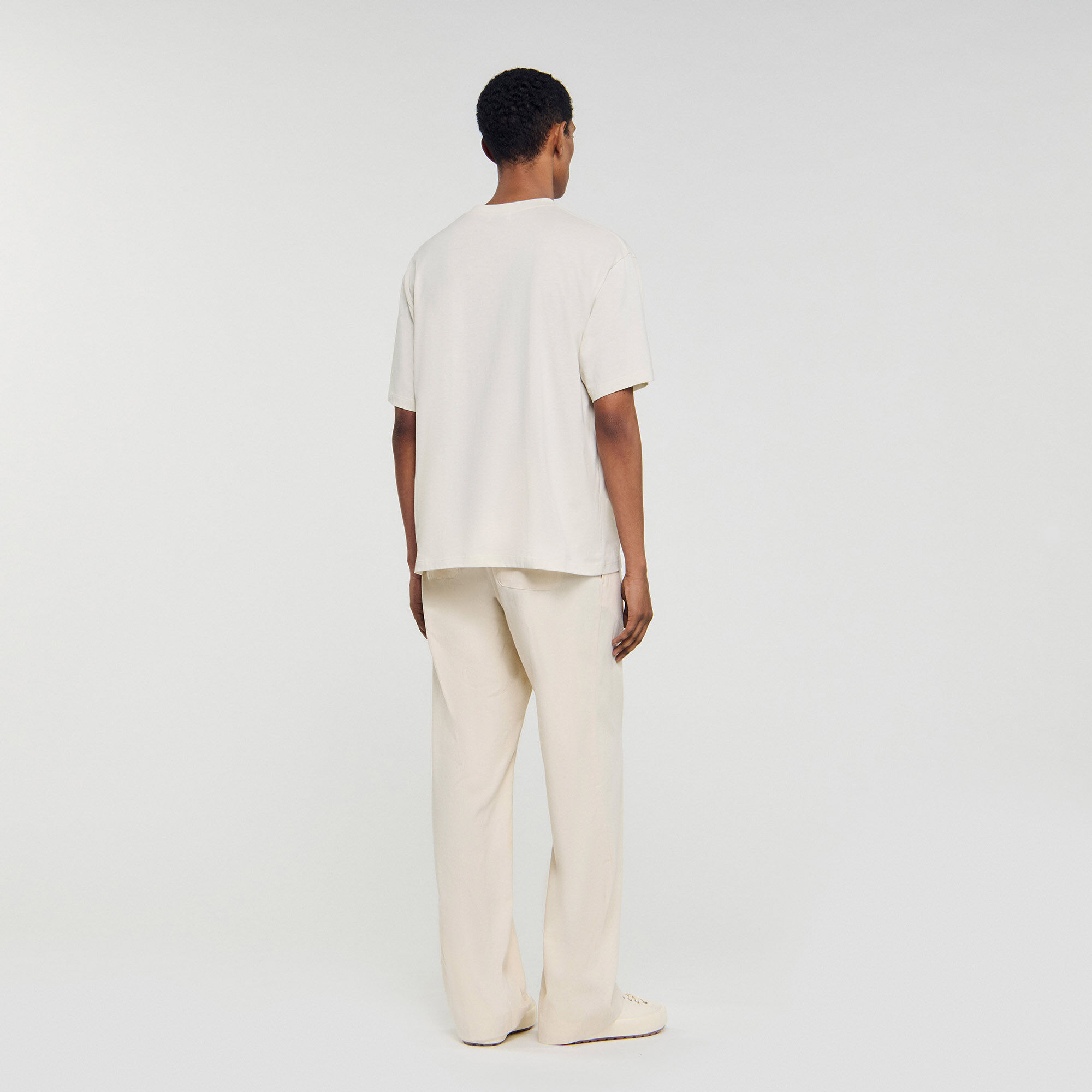 T-shirt à logo en cuir