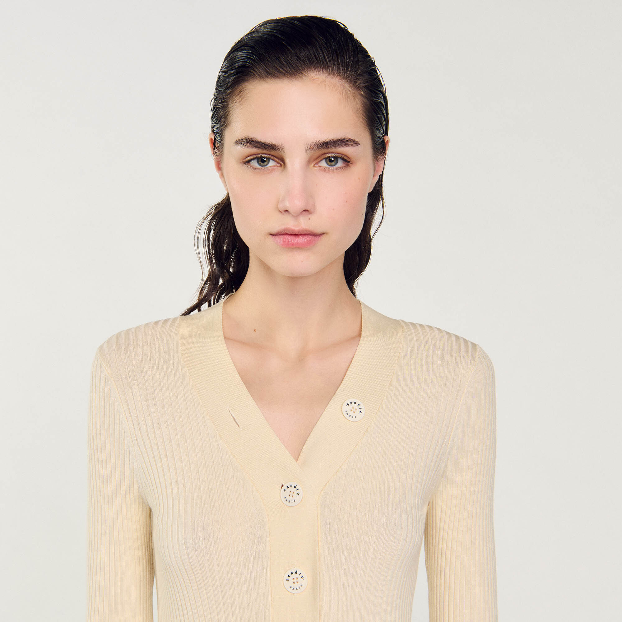 Cardigan en maille côtelée