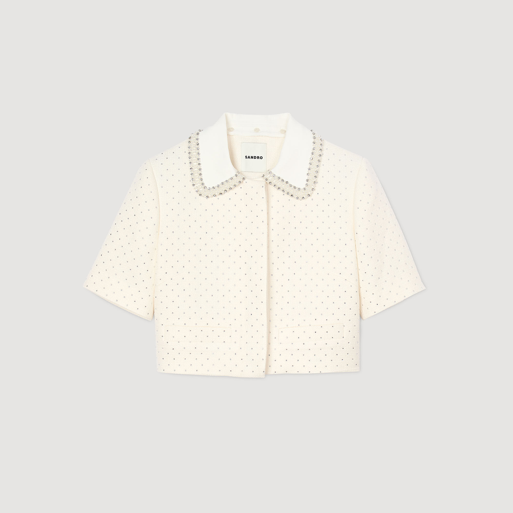 Veste à manches courtes strassée