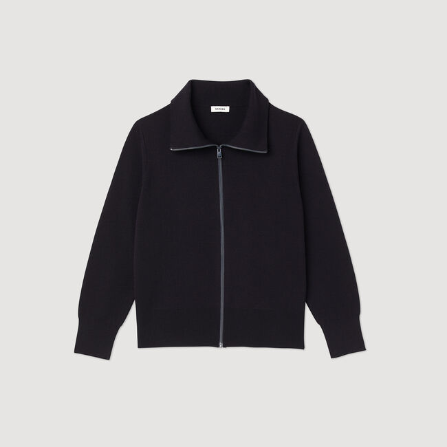 Cardigan zippé en laine