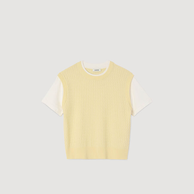 Pull 2 en 1 bicolore