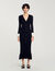 Robe longue en maille avec col V