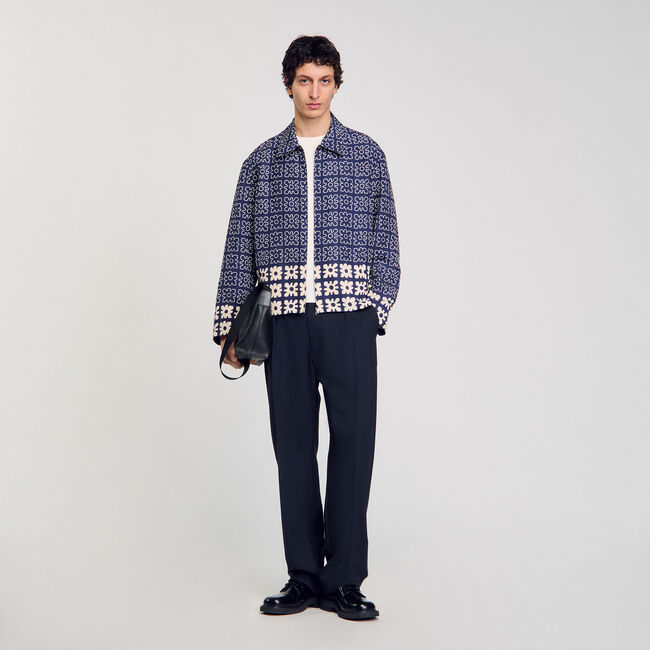 Blouson à imprimé fleuri
