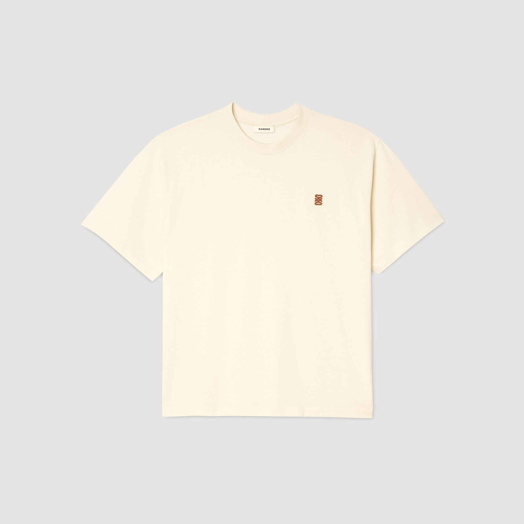 T-shirt à logo en cuir