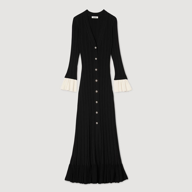 Robe longue en maille bicolore