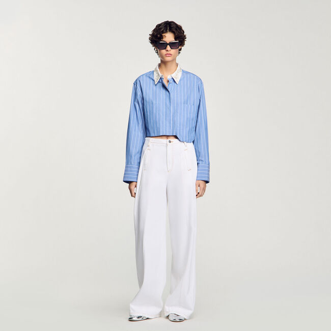 Chemise courte à rayures