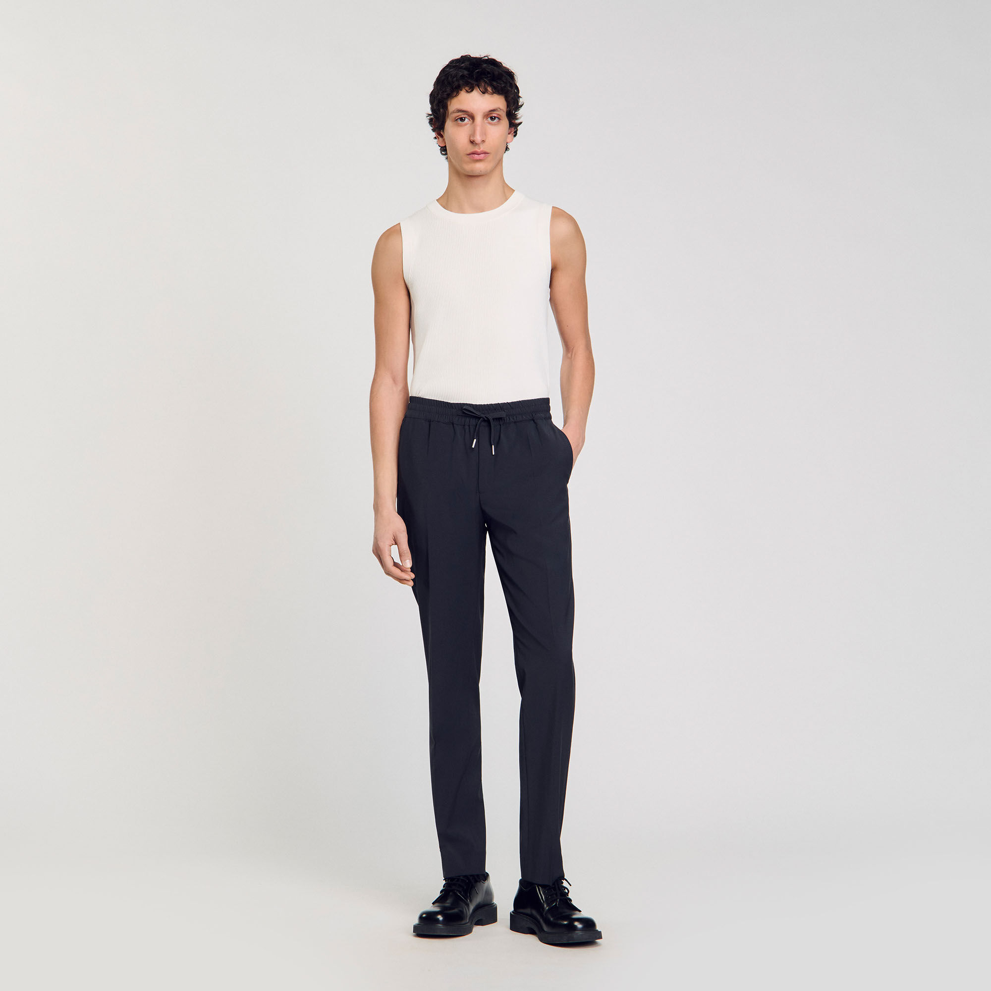 Pantalon droit élastiqué