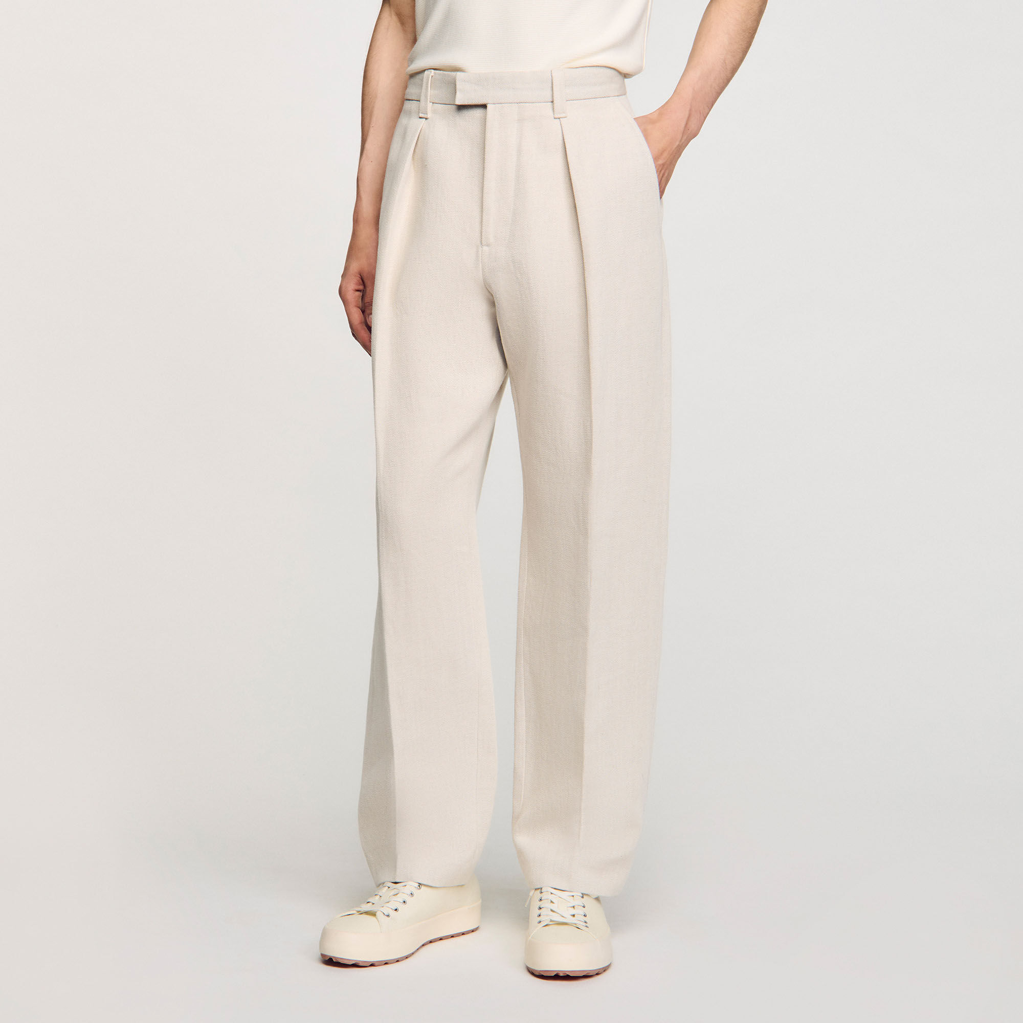 Pantalon large à plis