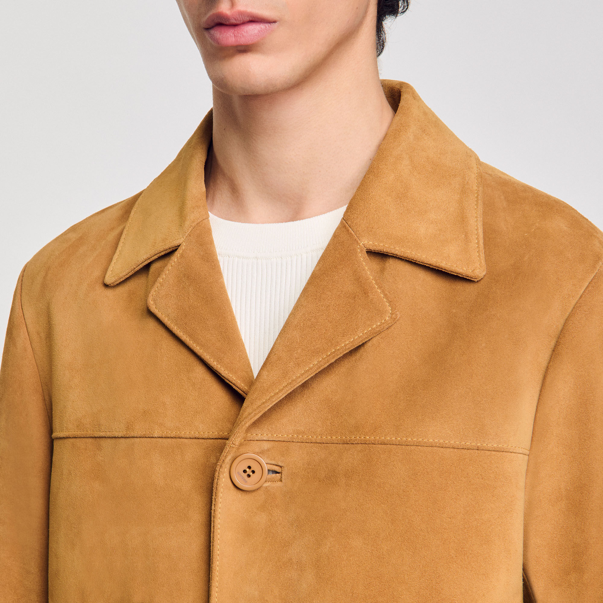 Veste en croute de cuir