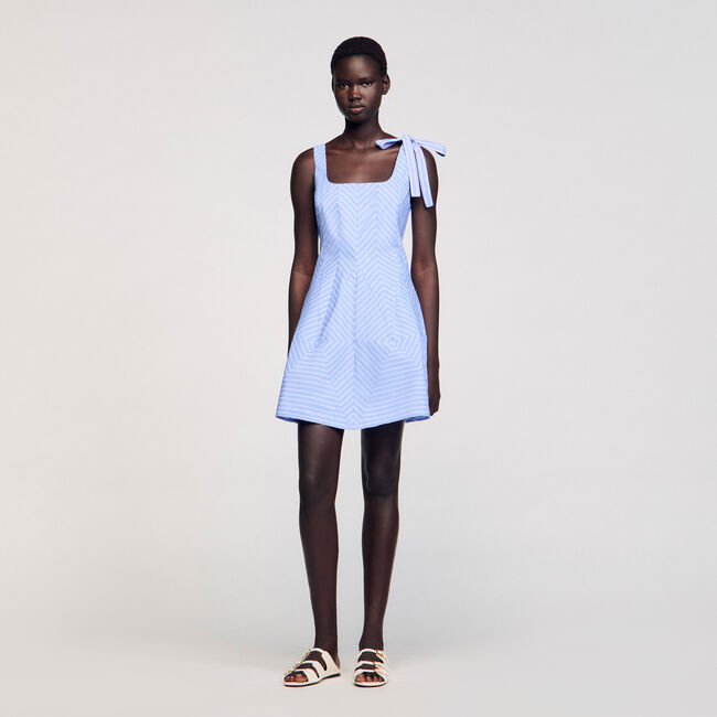Robe courte à rayures