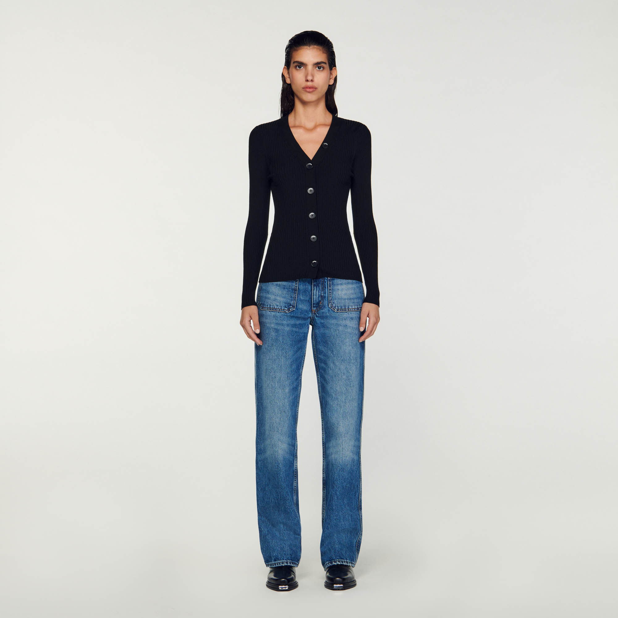 Cardigan en maille côtelée