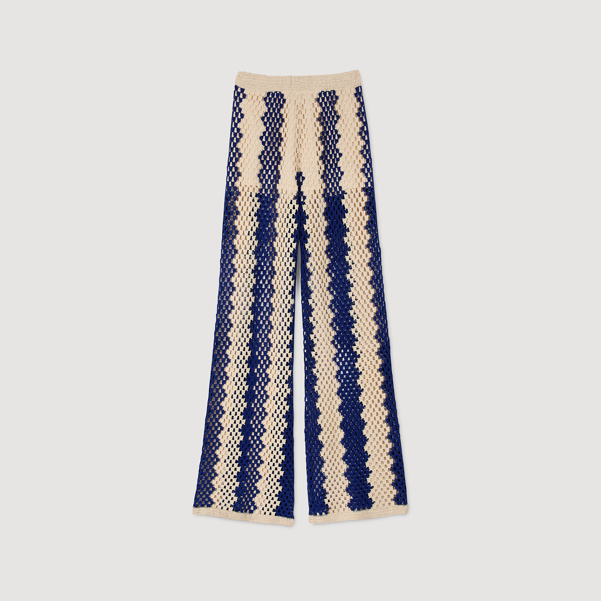 Pantalon en maille bicolore