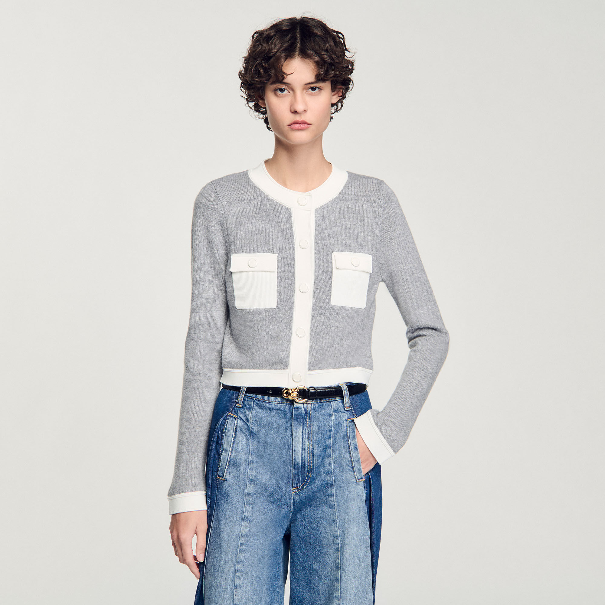 Cardigan bicolore