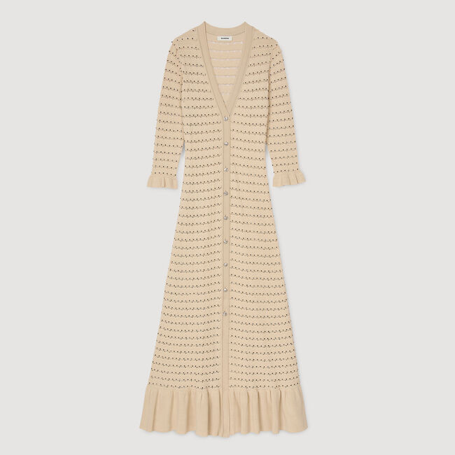 Robe longue en maille strassée