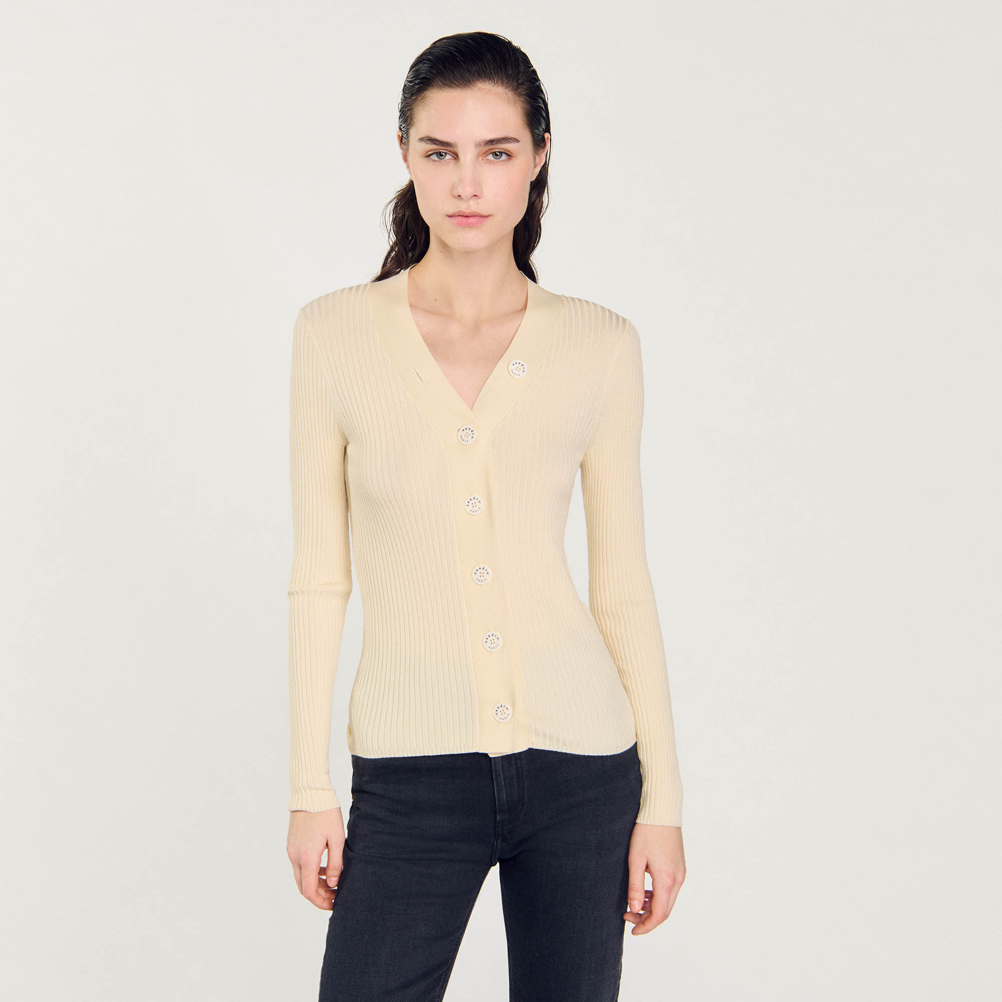 Cardigan en maille côtelée