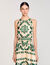 Robe longue à imprimé feuilles
