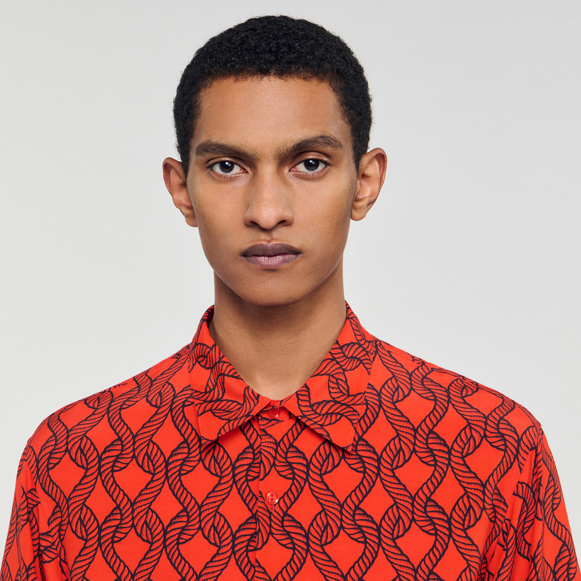 Chemise fluide imprimé corde