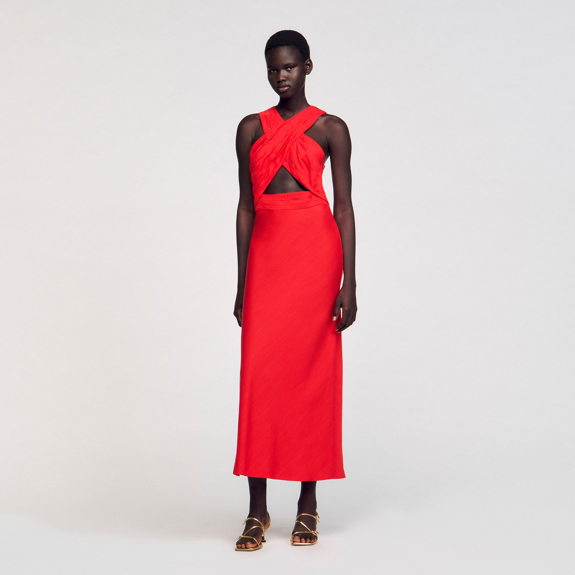 Robe longue croisée