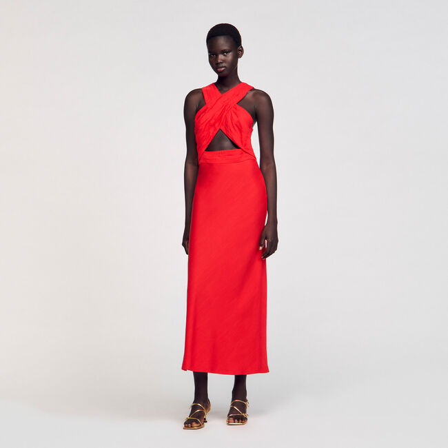 Robe longue croisée