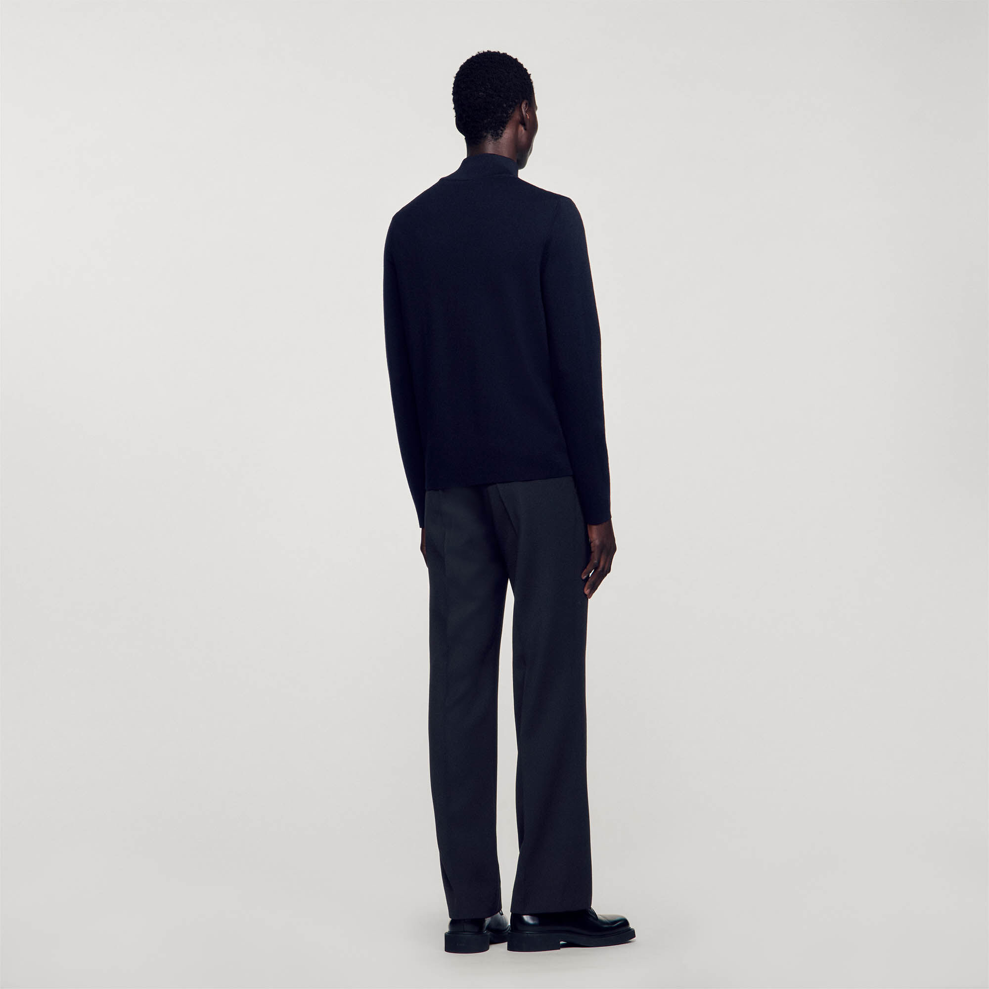 Pull en laine à col zippé