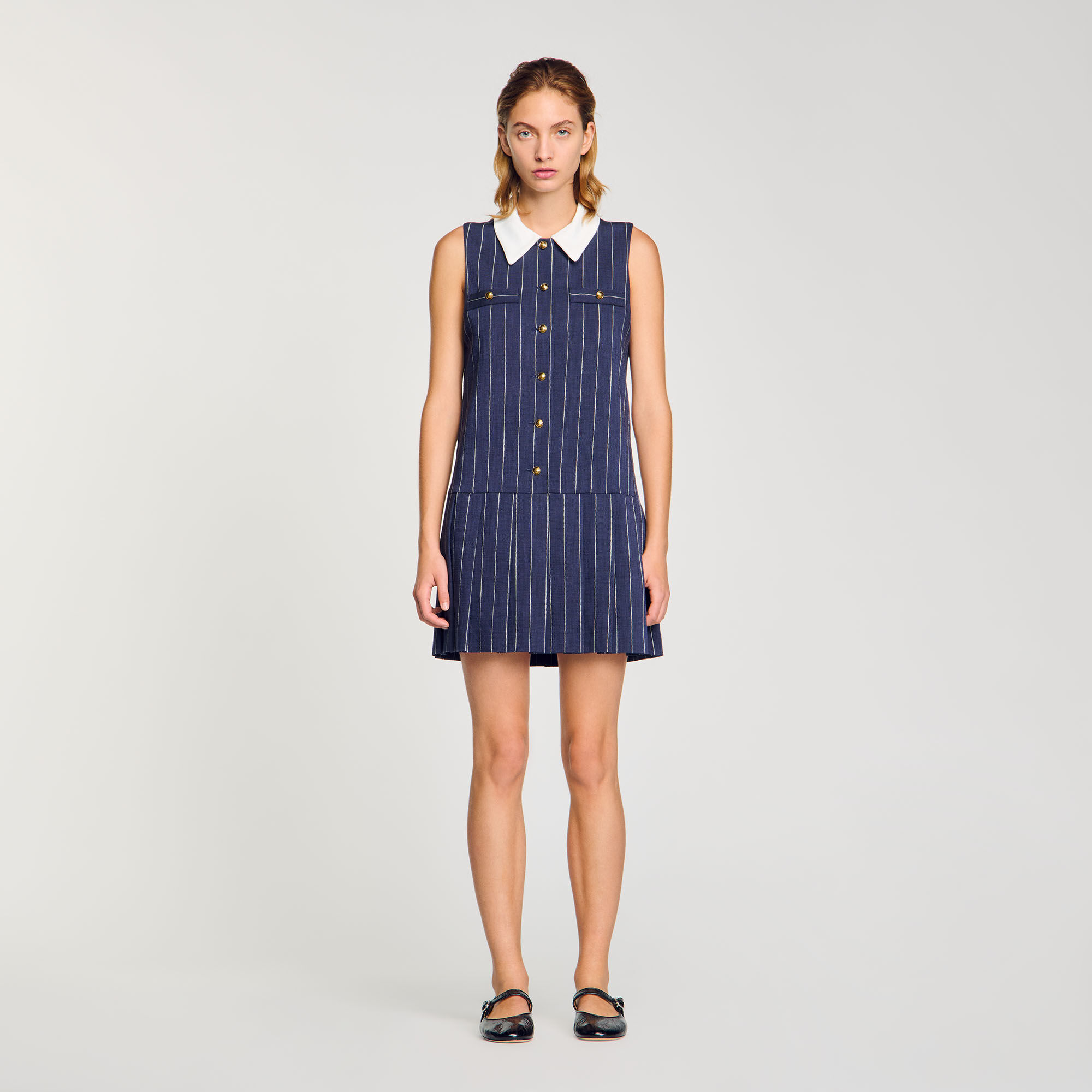 Robe courte à rayures
