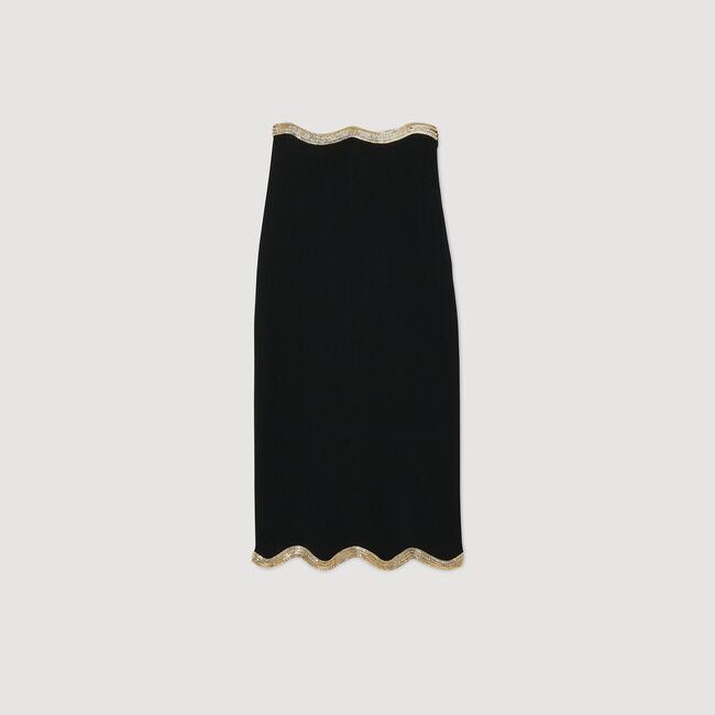 Jupe longue en maille à détail chaîne