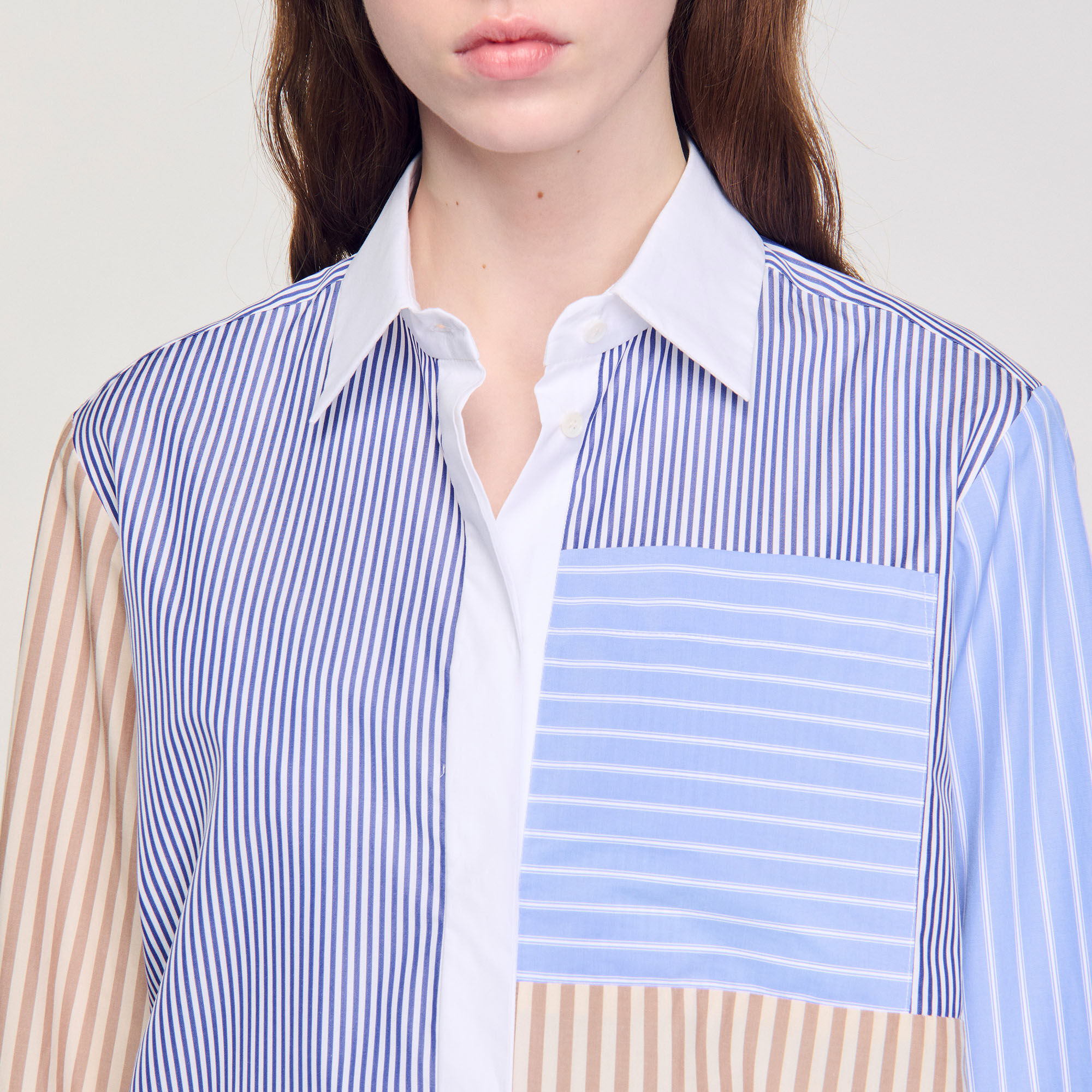 Chemise à mix de rayures