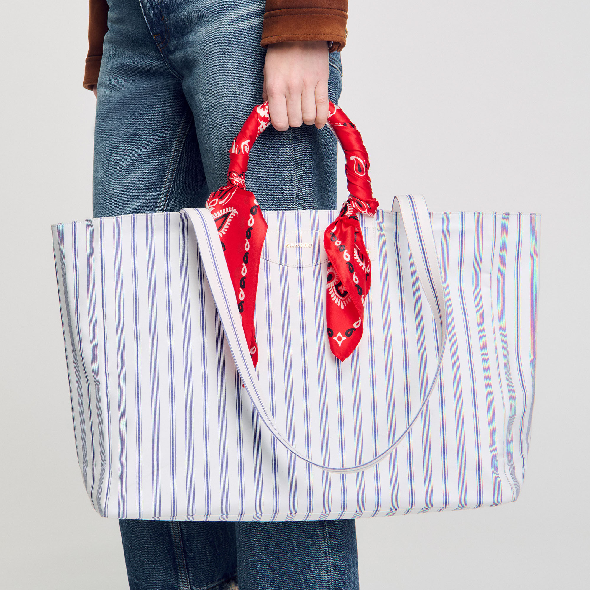 Sac cabas en toile à rayures