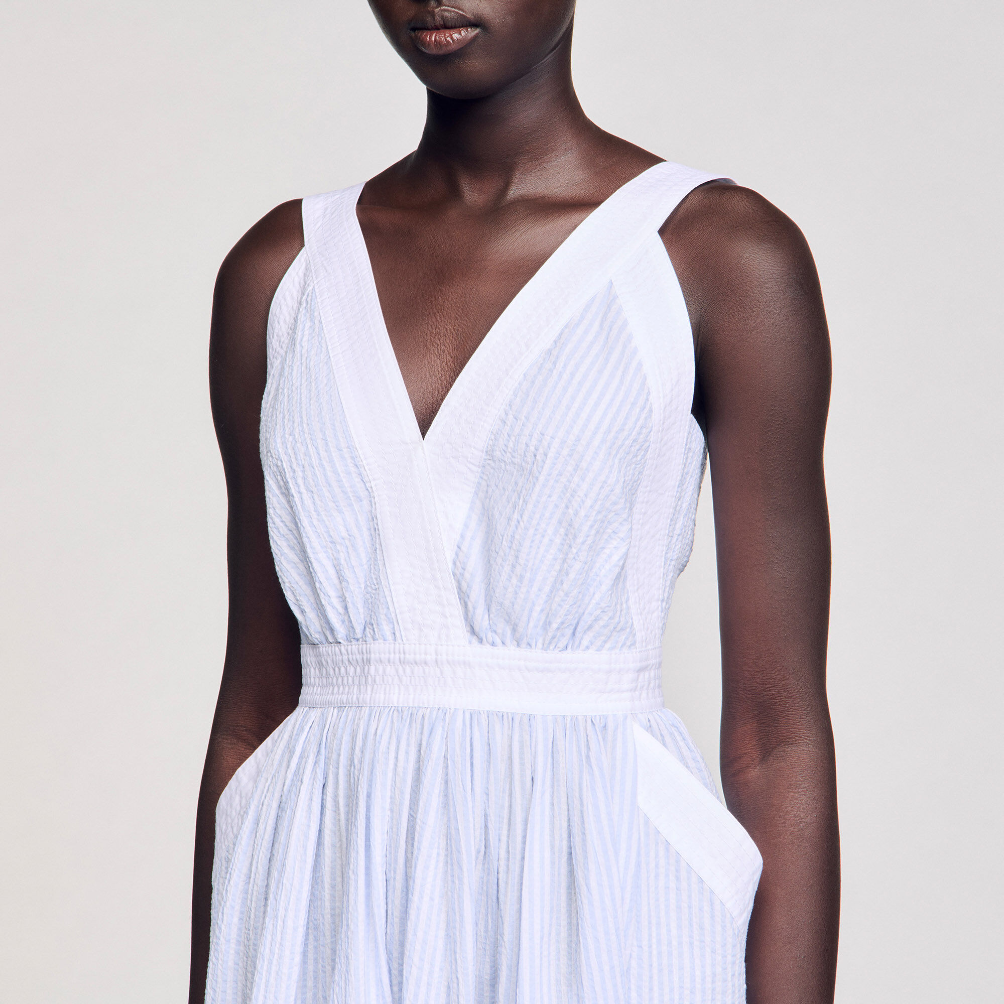 Robe longue à rayures