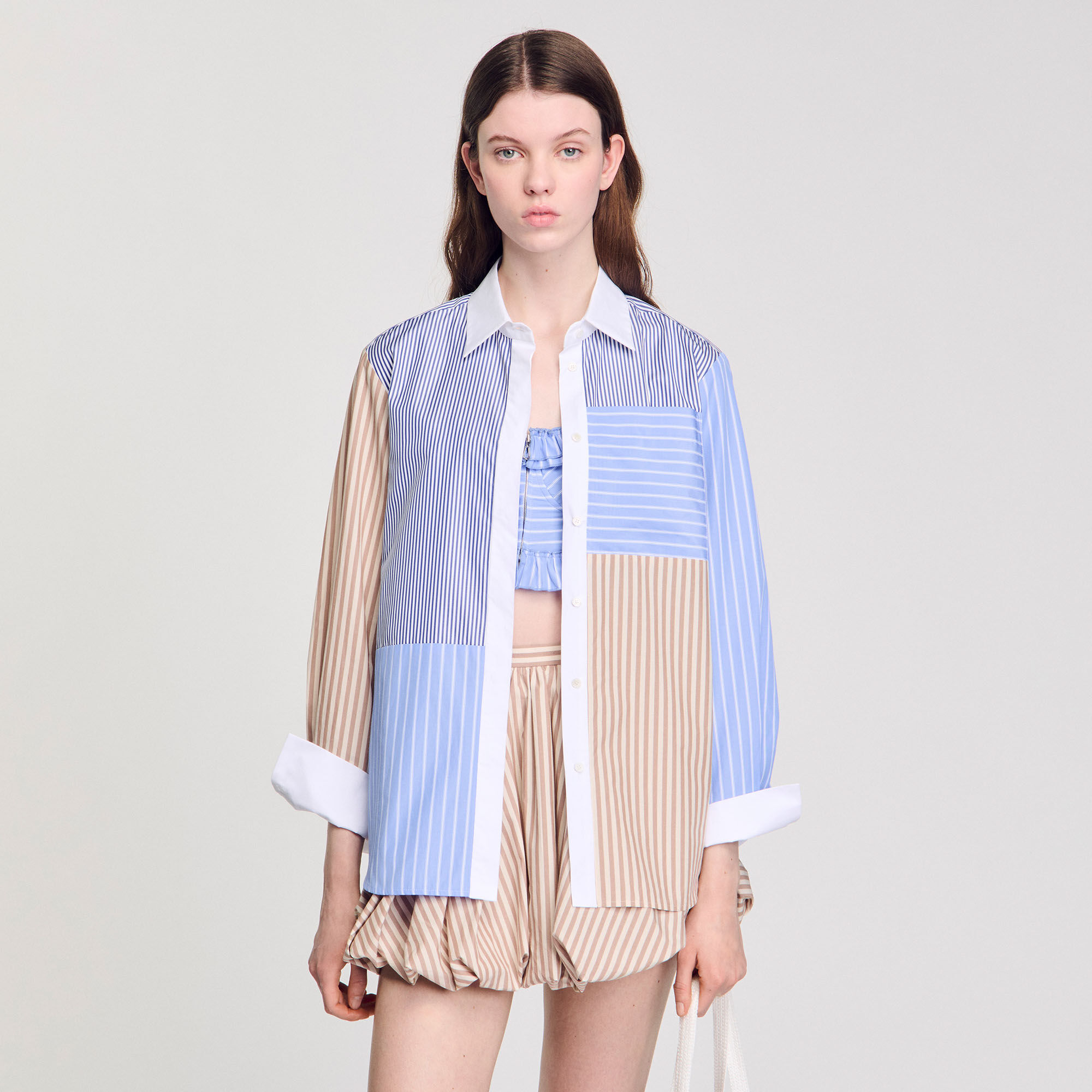 Chemise à mix de rayures